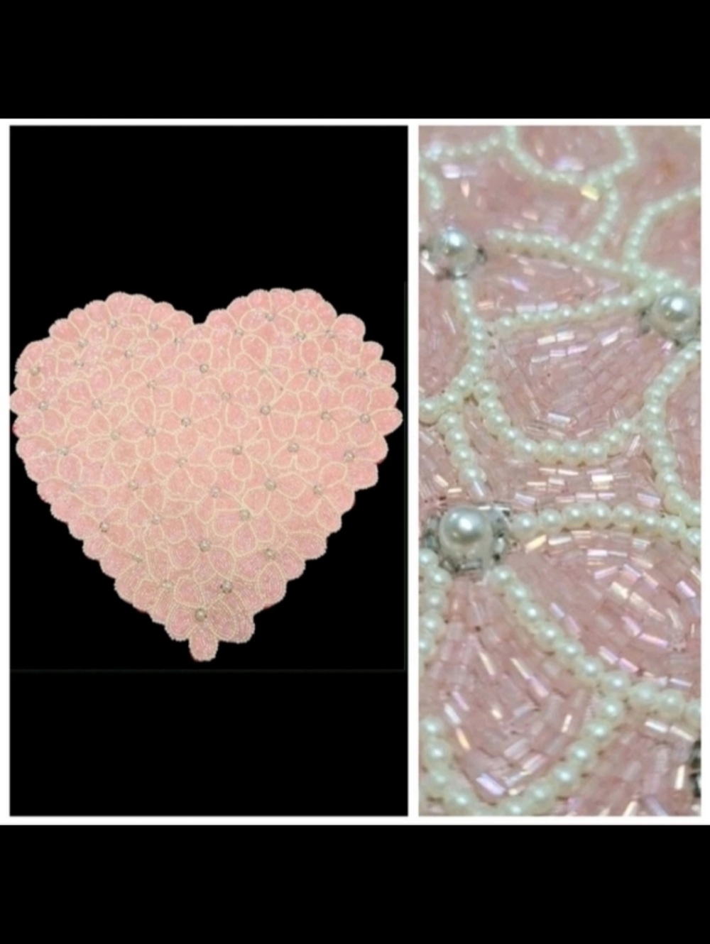 Cupcakes Cashmere Pink Valentines Heart Pearl Shimmer Beaded Placemat Decor New